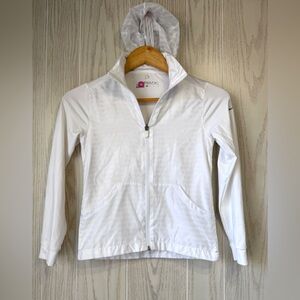 Nike Golf Dri-Fit White Full-Zip Hooded Jack